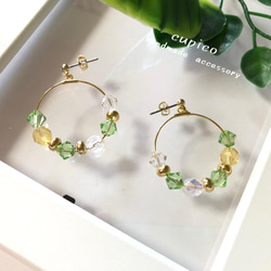 【ピアス】スワロ シンプル グリーン×パープル 夏 秋 6793d6e0a8549e3b1b4249563ff4e4