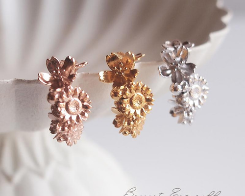 花束ブーケのイヤーカフ 片耳用 イヤーカフ studioSPROUT 通販