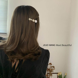 韓国ファッション　薔薇モチーフの上品ヘアピン　アクセサリー　-7329 5枚目の画像