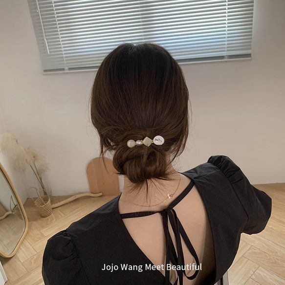 韓国ファッション　薔薇モチーフの上品ヘアピン　アクセサリー　-7329 7枚目の画像