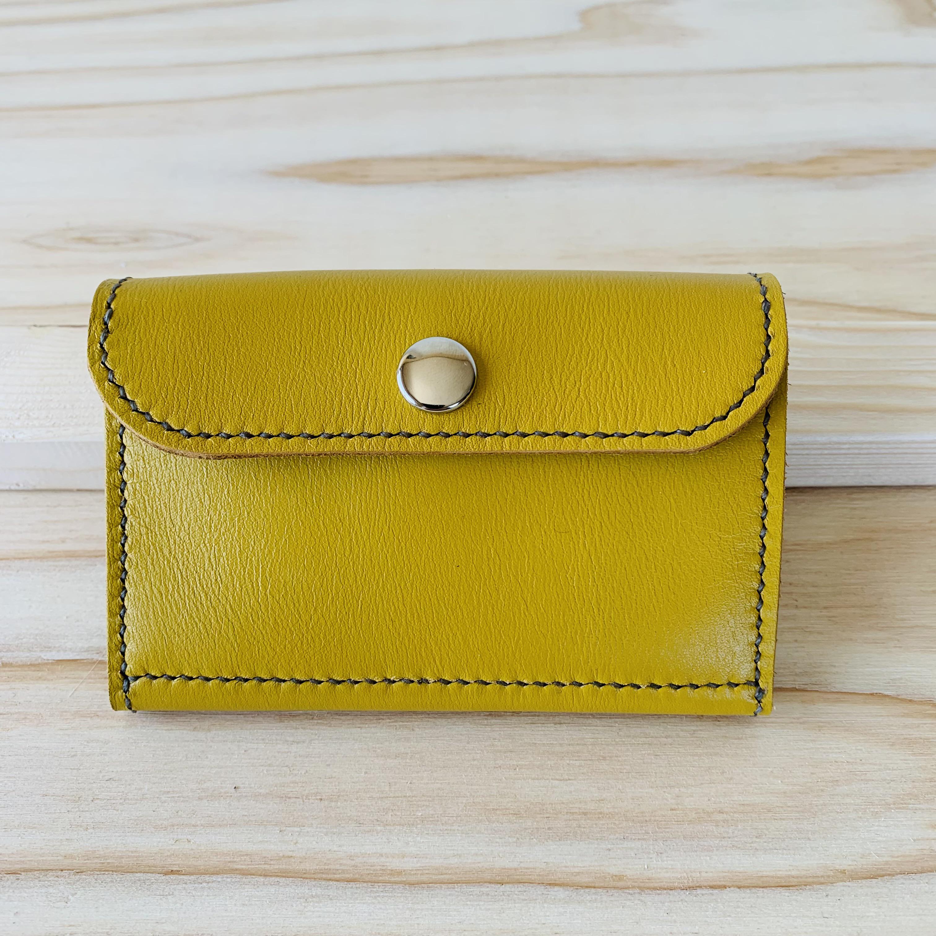 プチウォレット イエロー / 芯通しレザー