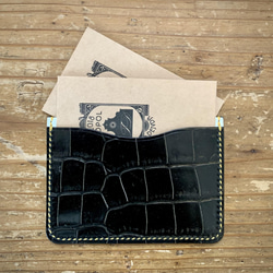 手縫いの革のパスケース『p - pianino Topolino6』 5枚目の画像