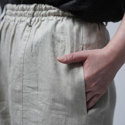 【プレミアム】Linen pants リネン100% バギーパンツ / フラックス b011f-flx1 11枚目の画像