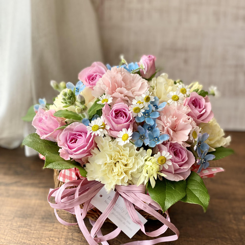 くすみピンク紫陽花とラナンキュラスのリース 直径約30センチ