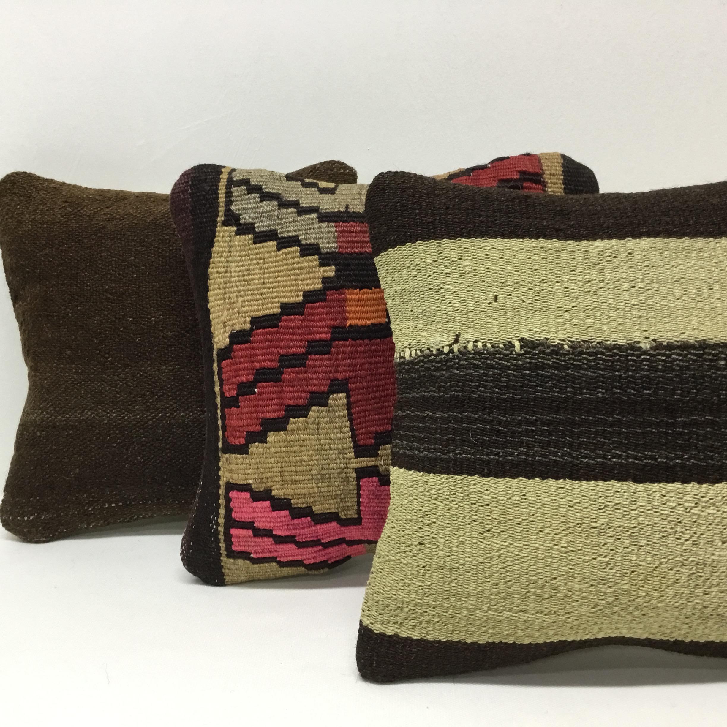 3枚セット 25cm キリム ミニクッションカバー