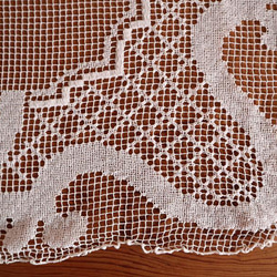 フランスの手仕事/華やかな手編みフィレレース  (ヴィンテージ アンティーク  パネル カーテン シャビーシック) 16枚目の画像