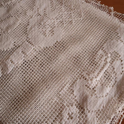 フランスの手仕事/華やかな手編みフィレレース  (ヴィンテージ アンティーク  パネル カーテン シャビーシック) 11枚目の画像