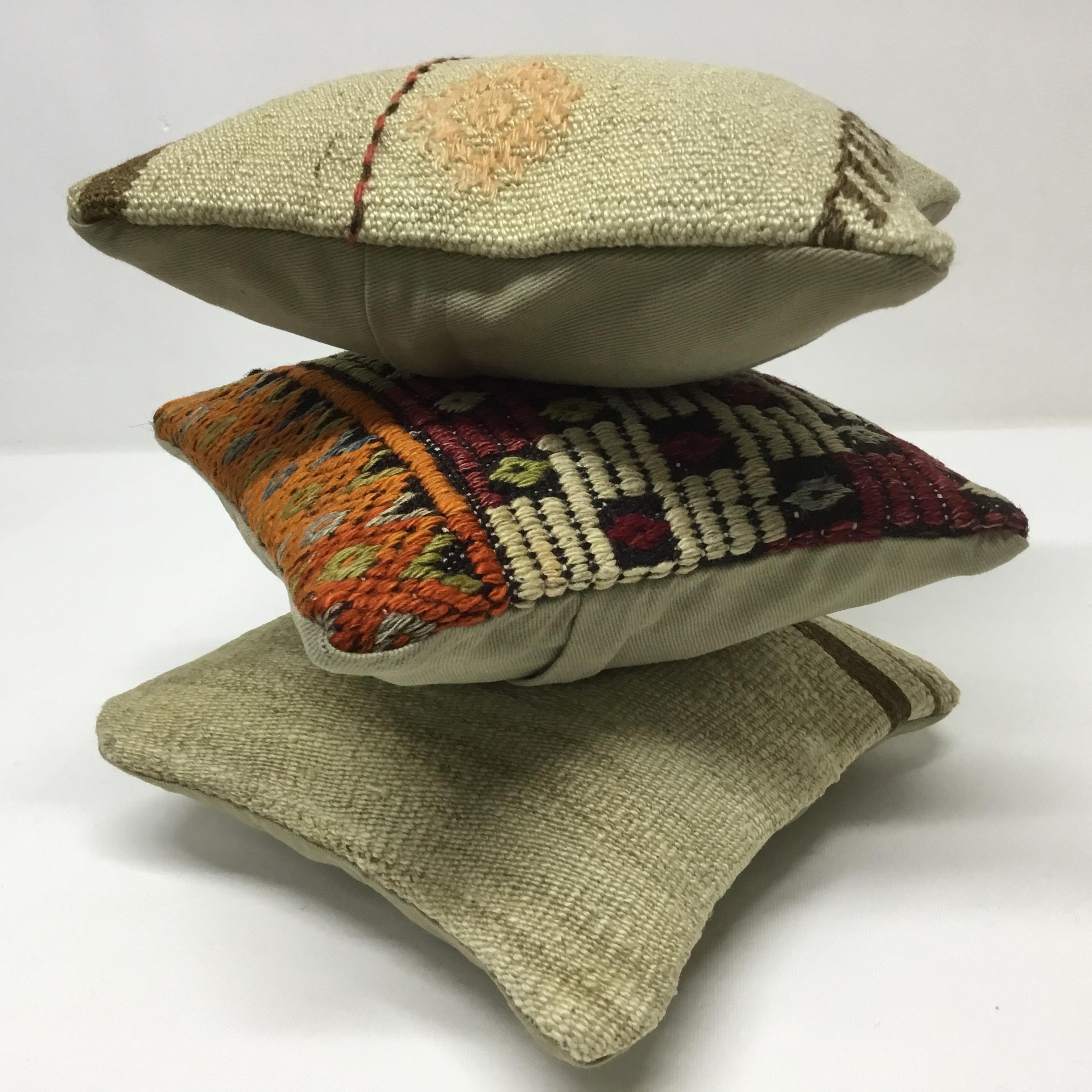 3枚セット 25cm キリム ミニクッションカバー