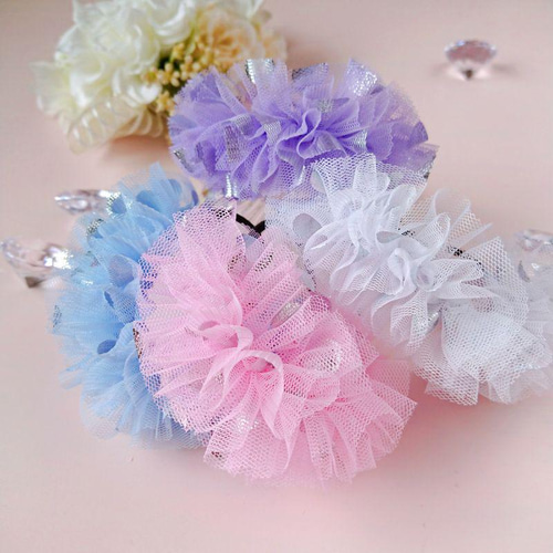 シルバードットが可愛い♡ハーフリボンシュシュ 一つ500円 