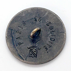 フランスアンティーク1900年代初期・シルバー星模様メタルボタンへアゴム（AFB-158） 5枚目の画像