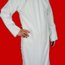 オーダーメード伝統的中国礼服 リネン生地 手作りチャイナカラー付き 白 プレミアムコート#11４ 2枚目の画像