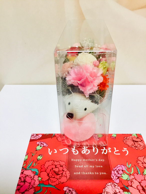 母の日限定カーネーションハリネズミちゃん受注制作✨ 7枚目の画像