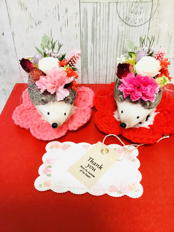 母の日限定カーネーションハリネズミちゃん受注制作✨ 6枚目の画像