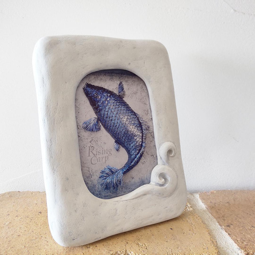 鯉の額縁 楽天市場】佐藤晋伍 「 金運大昇鯉 」 日本画 F6 ( 6号 ) : 内田画廊