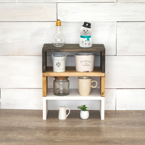 木目コの字ラック1個 25色【受注】 その他インテリア雑貨 素朴木工