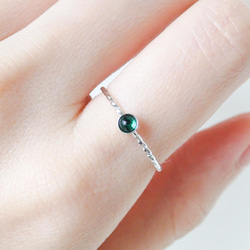 カボションカットガラスリング・エメラルドグリーン 7枚目の画像