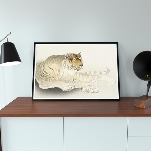輝夜　自作絵画　虎とねずみ 楽天市場】トラ 虎 絵画 掛け軸風 浮世絵 画家 日本 和風 絵