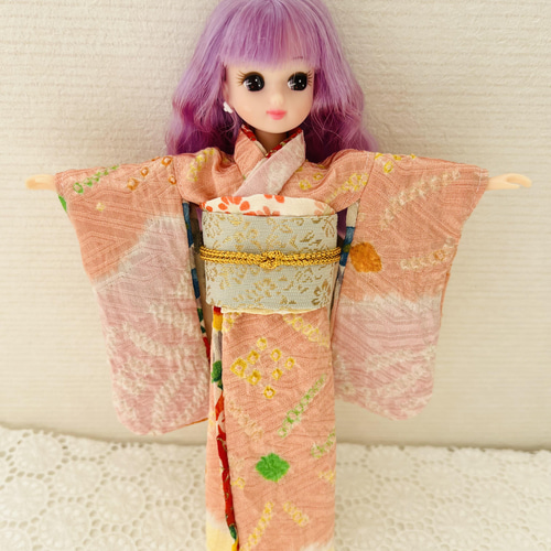 リカちゃん 正絹着物 帯セット 絞り 花柄 その他人形 H's made 通販