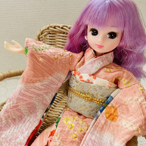 リカちゃん 正絹着物 帯セット 絞り 花柄 その他人形 H's made 通販