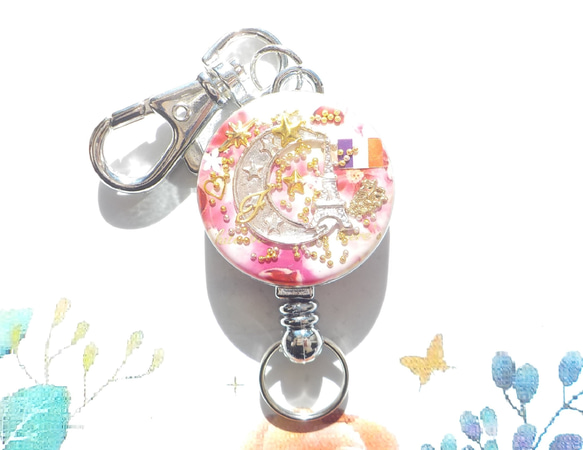 “Creema Limited” Crescent Moon &amp; Eiffel Tower Resin Reel Key 第8張的照片