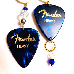 再販　Fender ☆ フェンダー　ピック〜blue アシメtype   ピアス・イヤリング 5枚目の画像