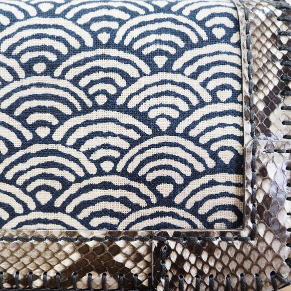 【受注制作】蛇×青海波のお財布 6枚目の画像