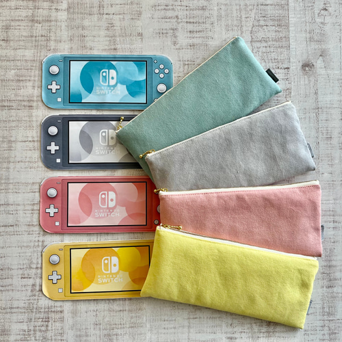 switch lite フラットポーチ コーラルピンク その他ケース