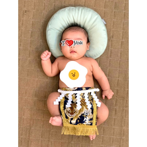 名入れOK】赤ちゃん化粧まわし「えびすこくん」《金波の虎・黒2