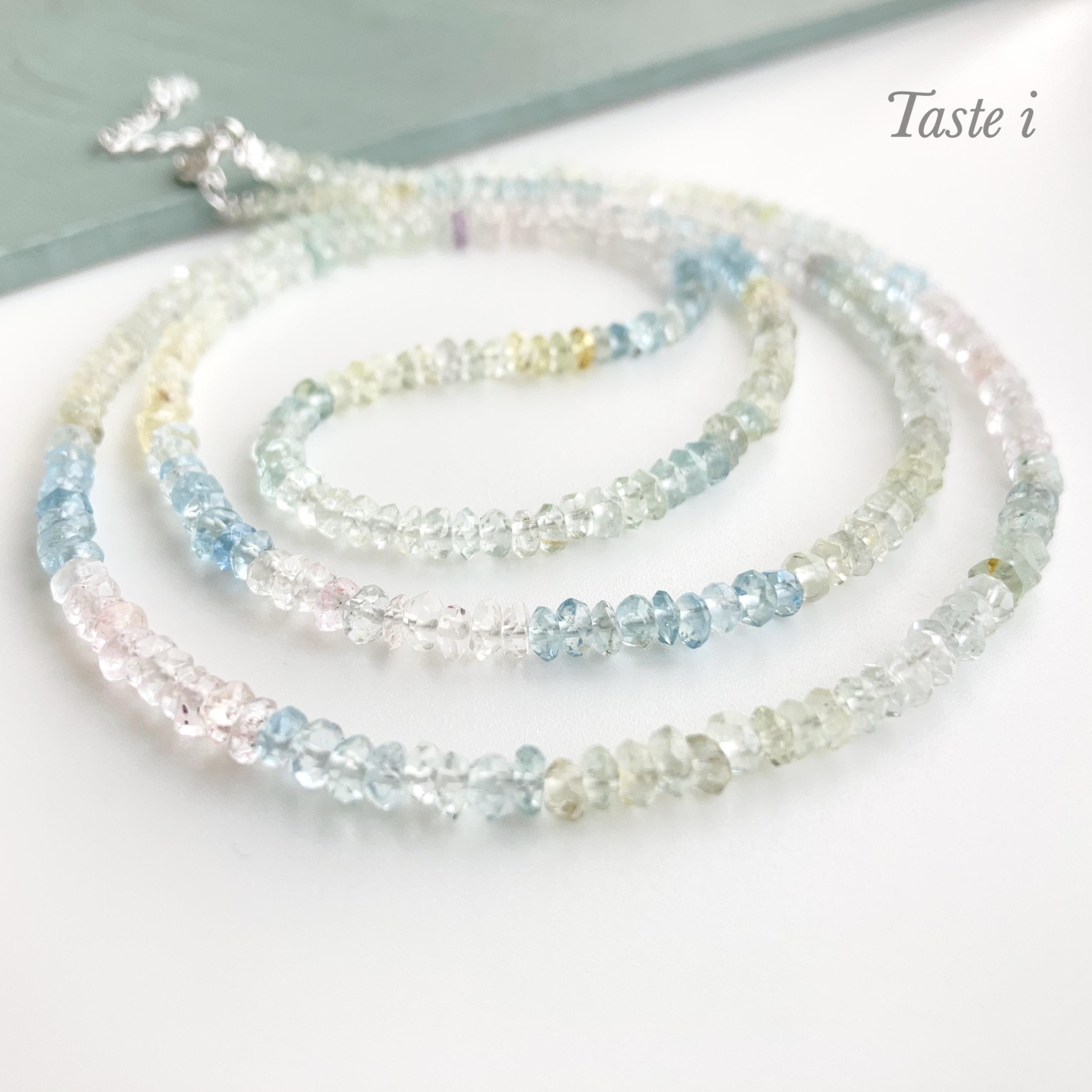 ♪再入荷♪【大人テイスト】マルチカラー天然石のロングネックレス　シルバー925〔20094〕