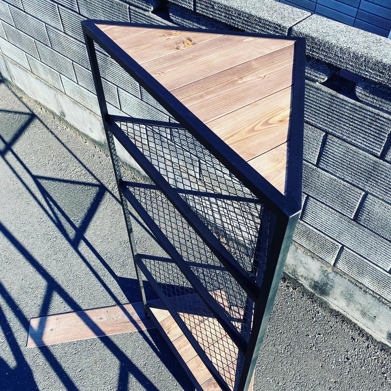 コーナーシェルフ 5段 三角形 棚 植物棚 アイアン トライアングル インテリア ハンドメイド 家具 ガーデニング