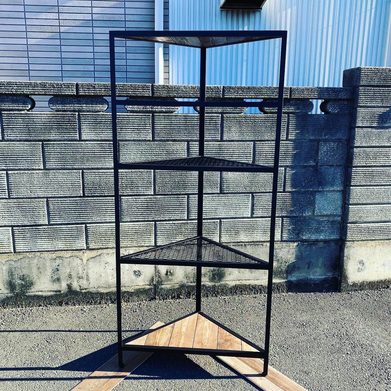 コーナーシェルフ 5段 三角形 棚 植物棚 アイアン トライアングル インテリア ハンドメイド 家具 ガーデニング