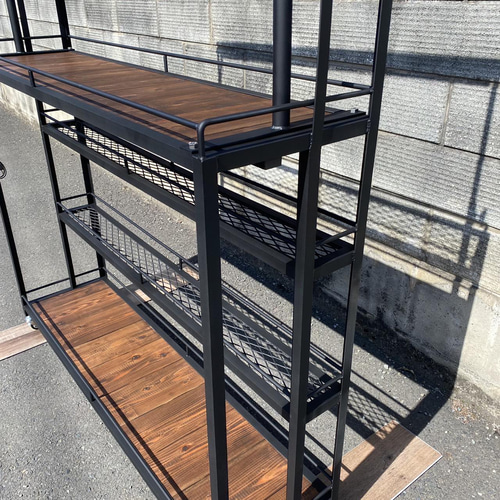 ワイド1200mm アイアンシェルフ　植物棚 楽天市場】アイアン シェルフ 4段 ワイド 植物棚 幅1200*高さ1100*奥行