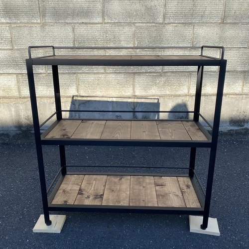 ボタニカルシェルフ 3段 ウッド 植物棚 アイアンシェルフ 家具 棚 観葉