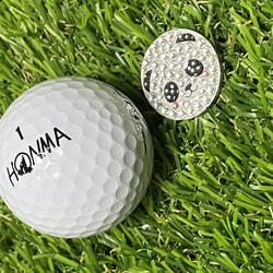 ゴルフマーカー ゴルフ ゴルフアクセサリー SWAROVSKI プレゼント 1枚目の画像