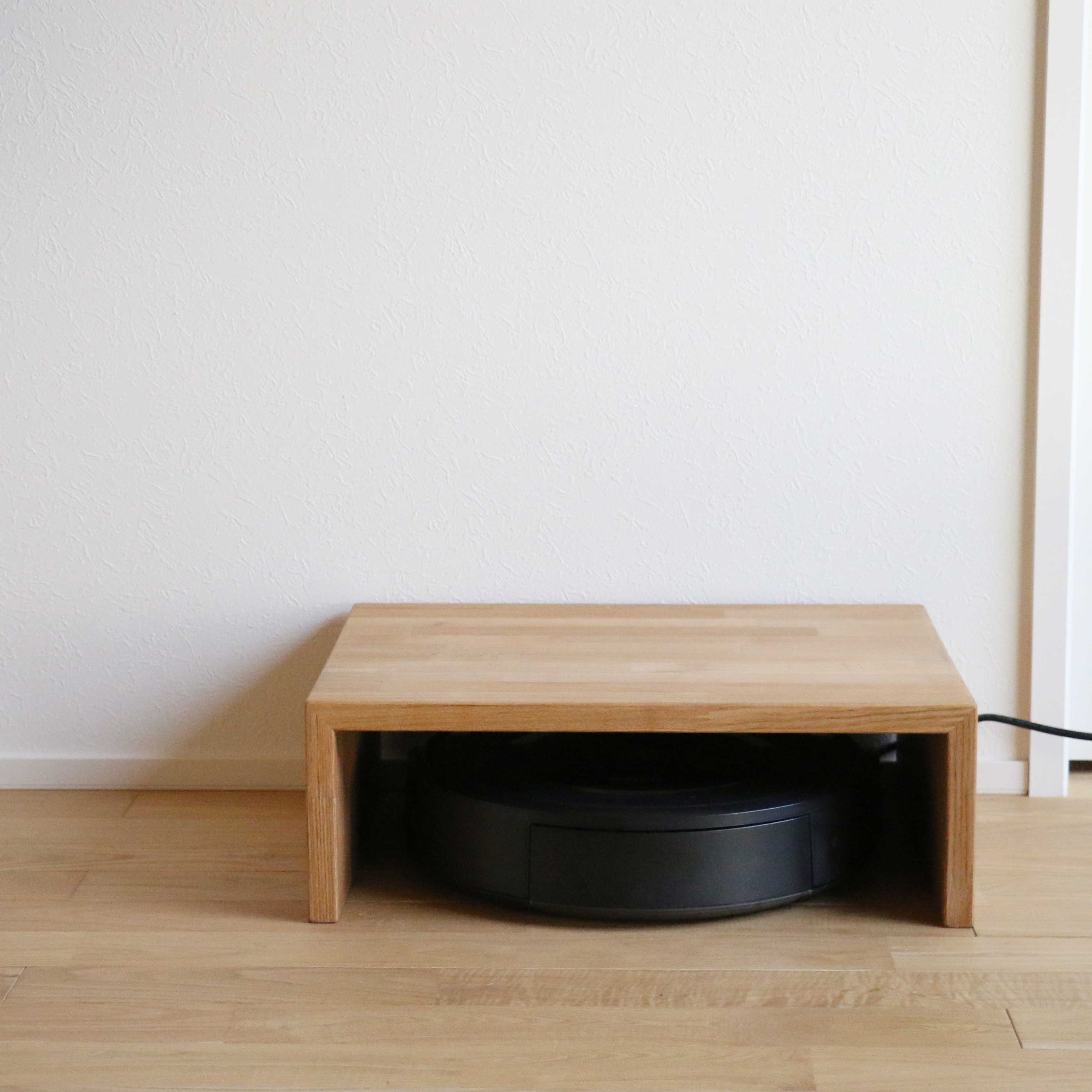 12.お掃除ロボットカバー コの字ラック タモ材使用 シンプルデザイン インテリアにも最適