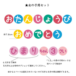 おたんじょうびおめでとうガーランド[女の子用]*名入れ無料 2枚目の画像