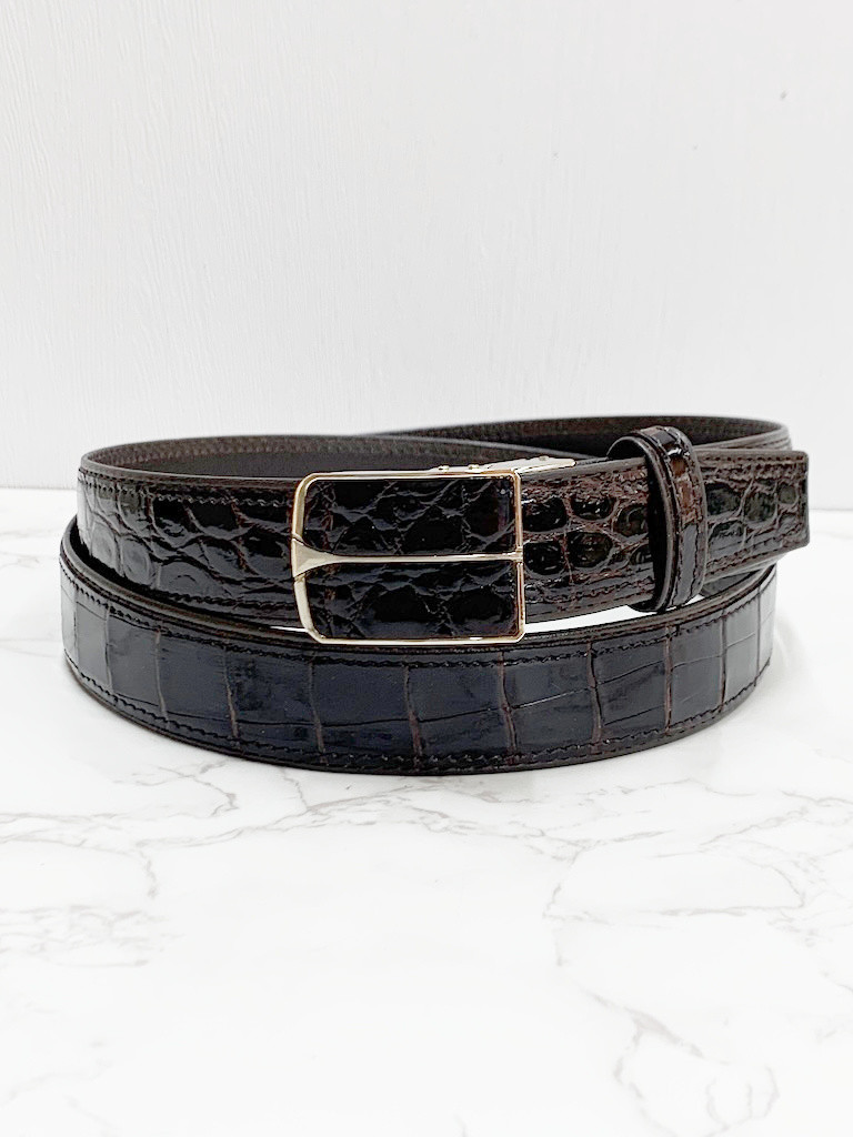 日本製　クロコダイル　３０㎜巾　上質　べルト　エキゾチックレザー