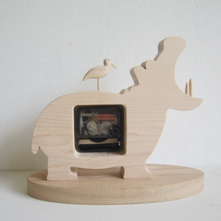 カバ君と水鳥の置き時計 5枚目の画像