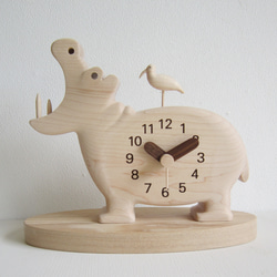 カバ君と水鳥の置き時計 1枚目の画像