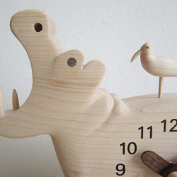カバ君と水鳥の置き時計 4枚目の画像