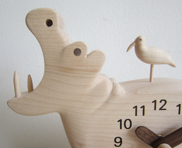 カバ君と水鳥の置き時計 