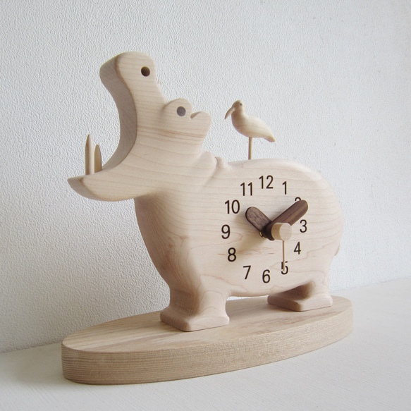 カバ君と水鳥の置き時計 