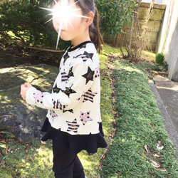 【100】裾フリルＴ スター柄ピンクver. 100センチ 6枚目の画像