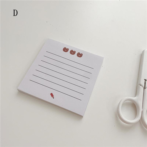 在庫清掃セール】ル 4冊セット 付箋 メモ帳 粘着なし 約200枚 韓国  