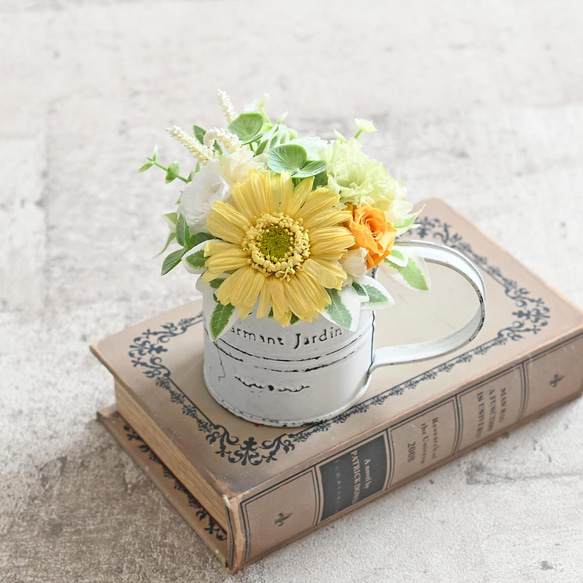 母の日5月5日まで】ガーベラとカーネーションのアレンジ/クリア