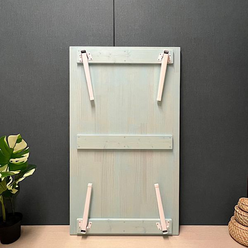 送料無料】 ローテーブル 120cm 70cm スカイブルー アンティーク