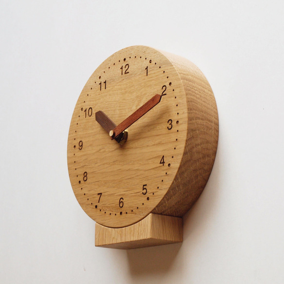 「hinoさまご注文品」楢材の置き掛け時計 2枚目の画像