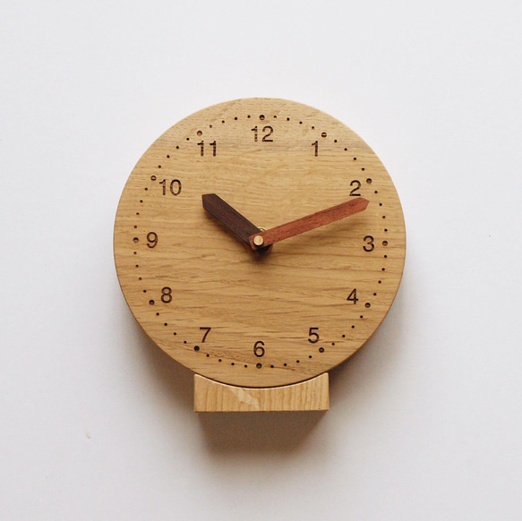 「hinoさまご注文品」楢材の置き掛け時計 1枚目の画像