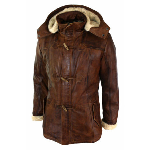 羊革フード付き毛皮コート Sheep Leather Hooded Fur Coat 1枚目の画像