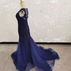 ガリアラハブ風ウエディングドレス マーメイド スーパーロングトレーン 優雅なシルエット エレガント 結婚式/披露宴 4枚目の画像